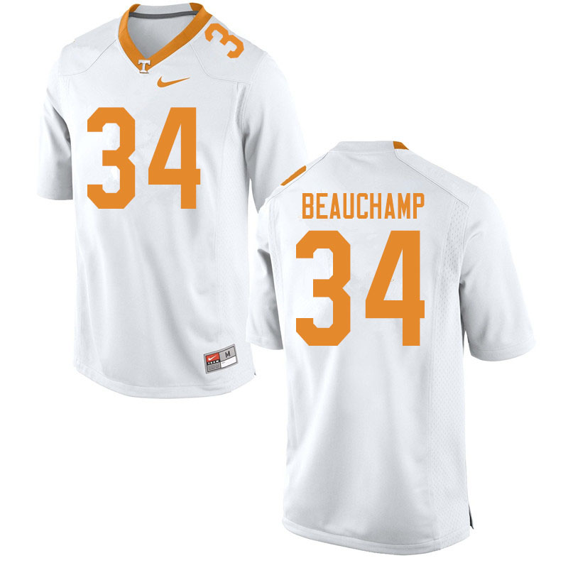 Men #34 Deontae Beauchamp Tennessee Volunteers College Football Jerseys Sale-White - Click Image to Close